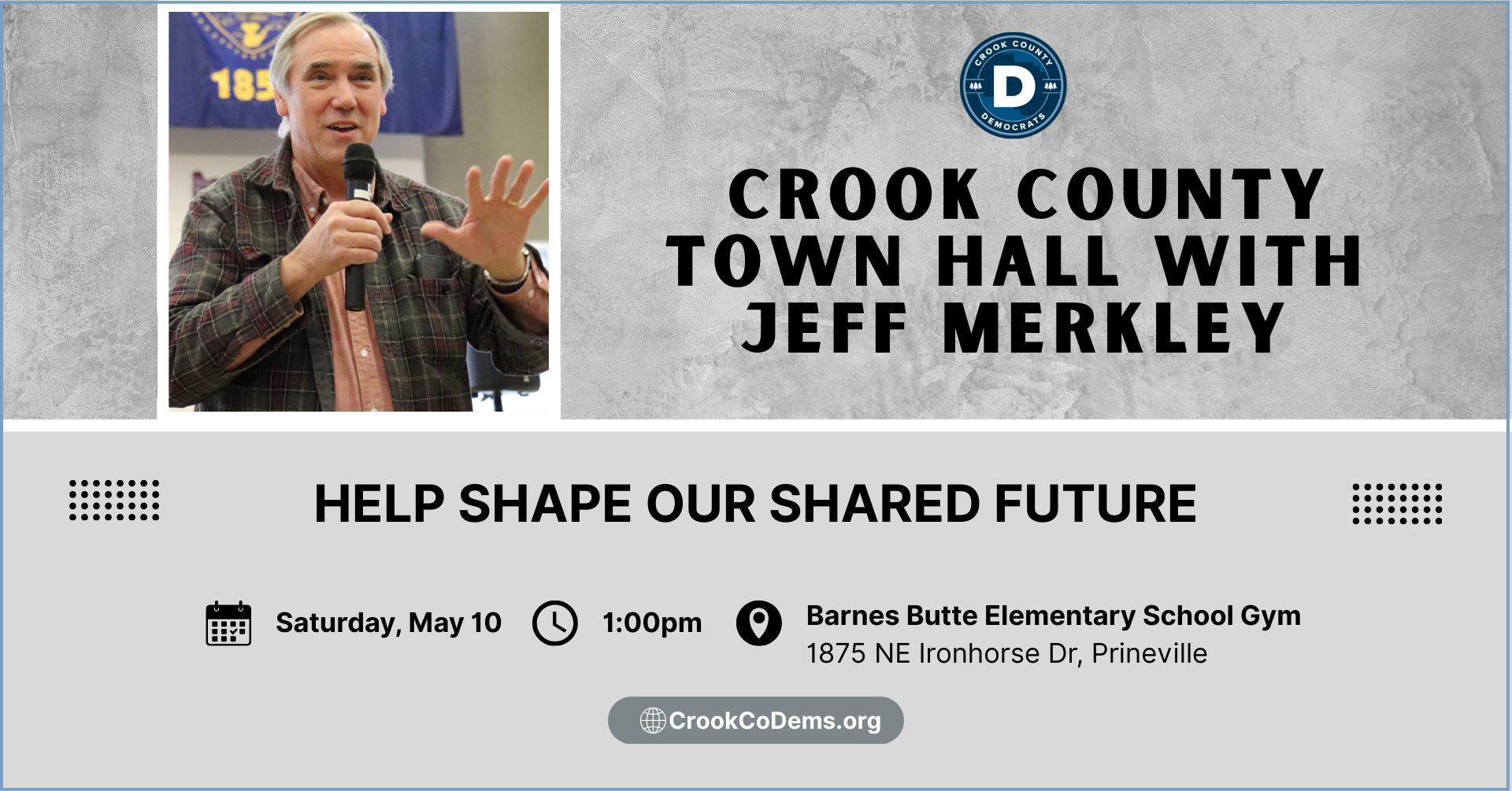 Jeff Merkley Town Hall May 10 Prineville