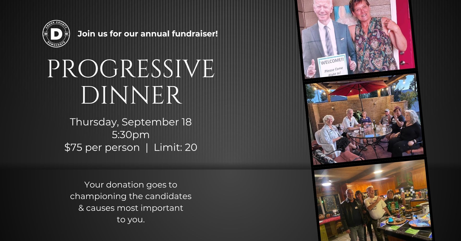 Crook County Dems progressive dinner 2025