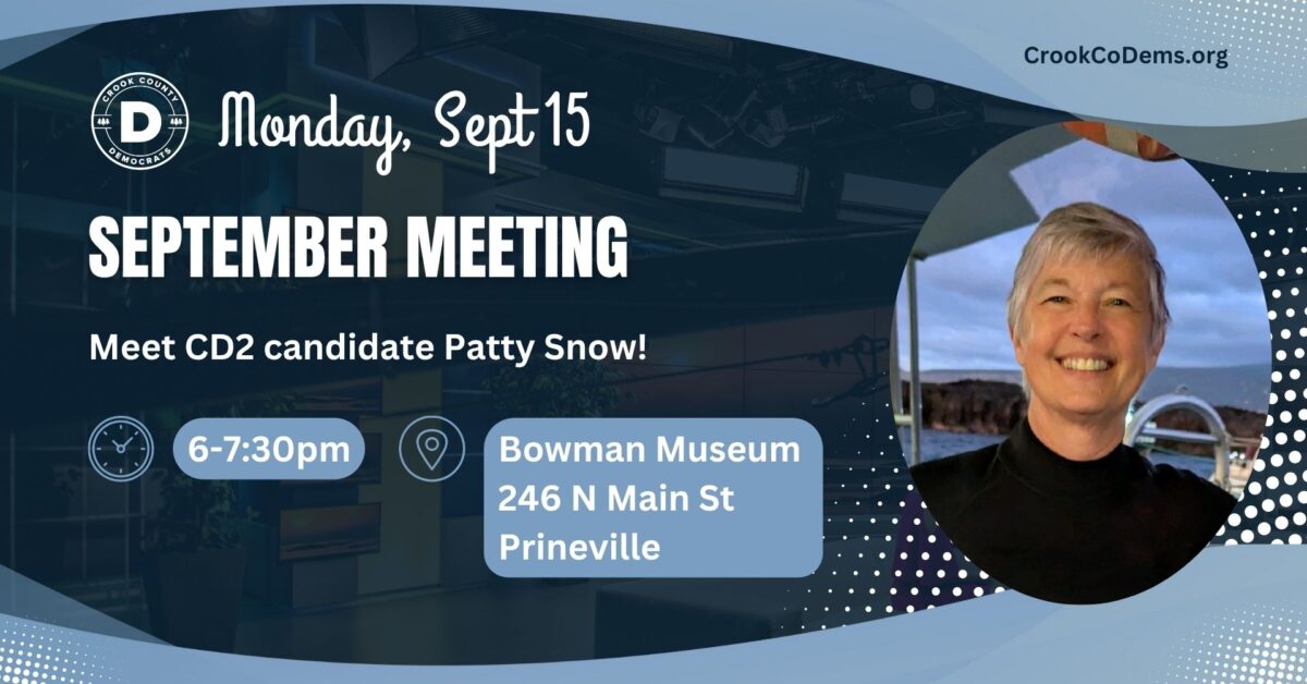Crook County Dems September 2025 meeting Patty Snow