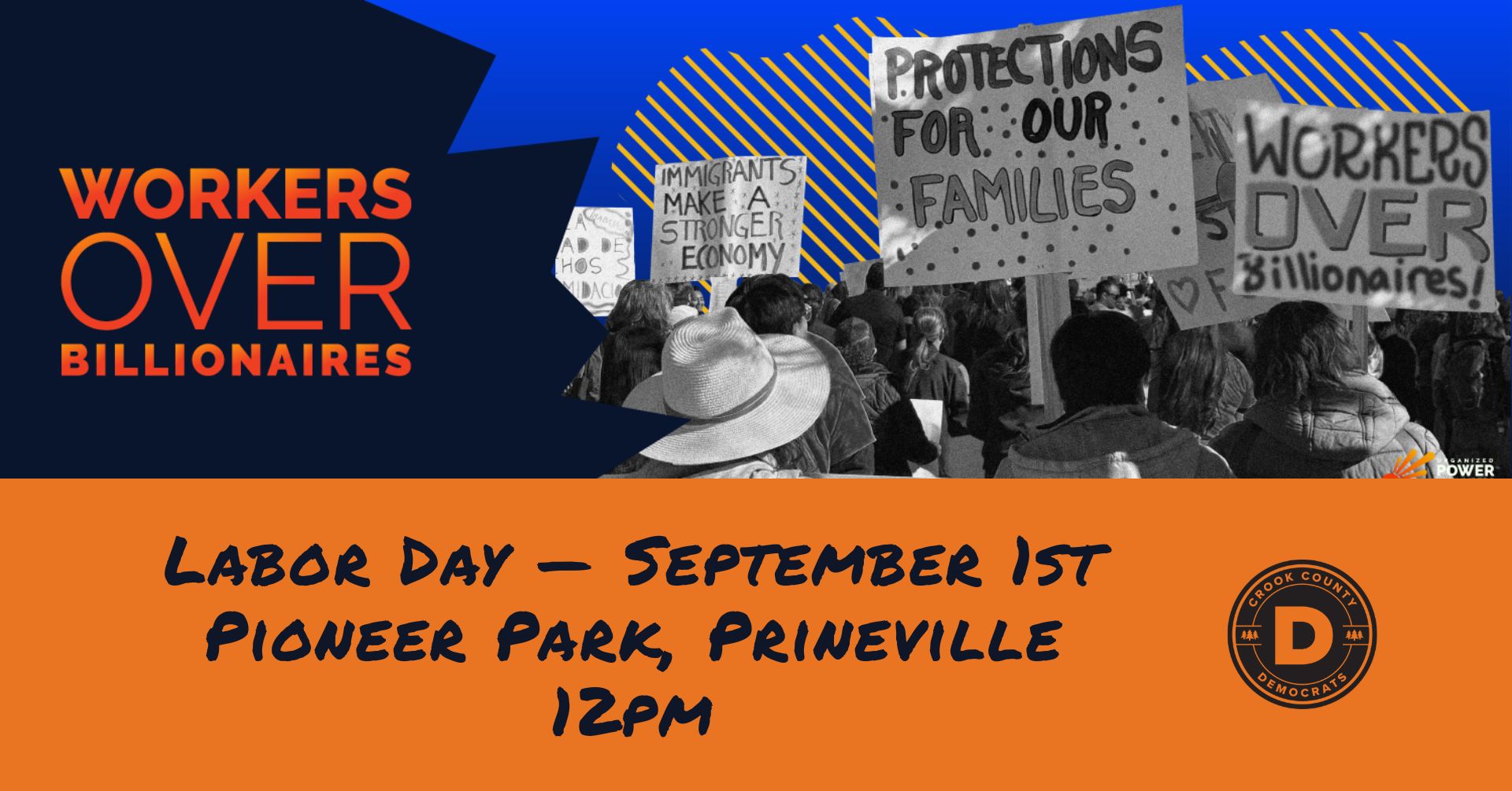 Workers over billlionaires labor day protest prineville or