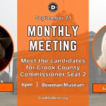 Crook County Democrats September 2026 meeting Rick Steber Julie Thompson