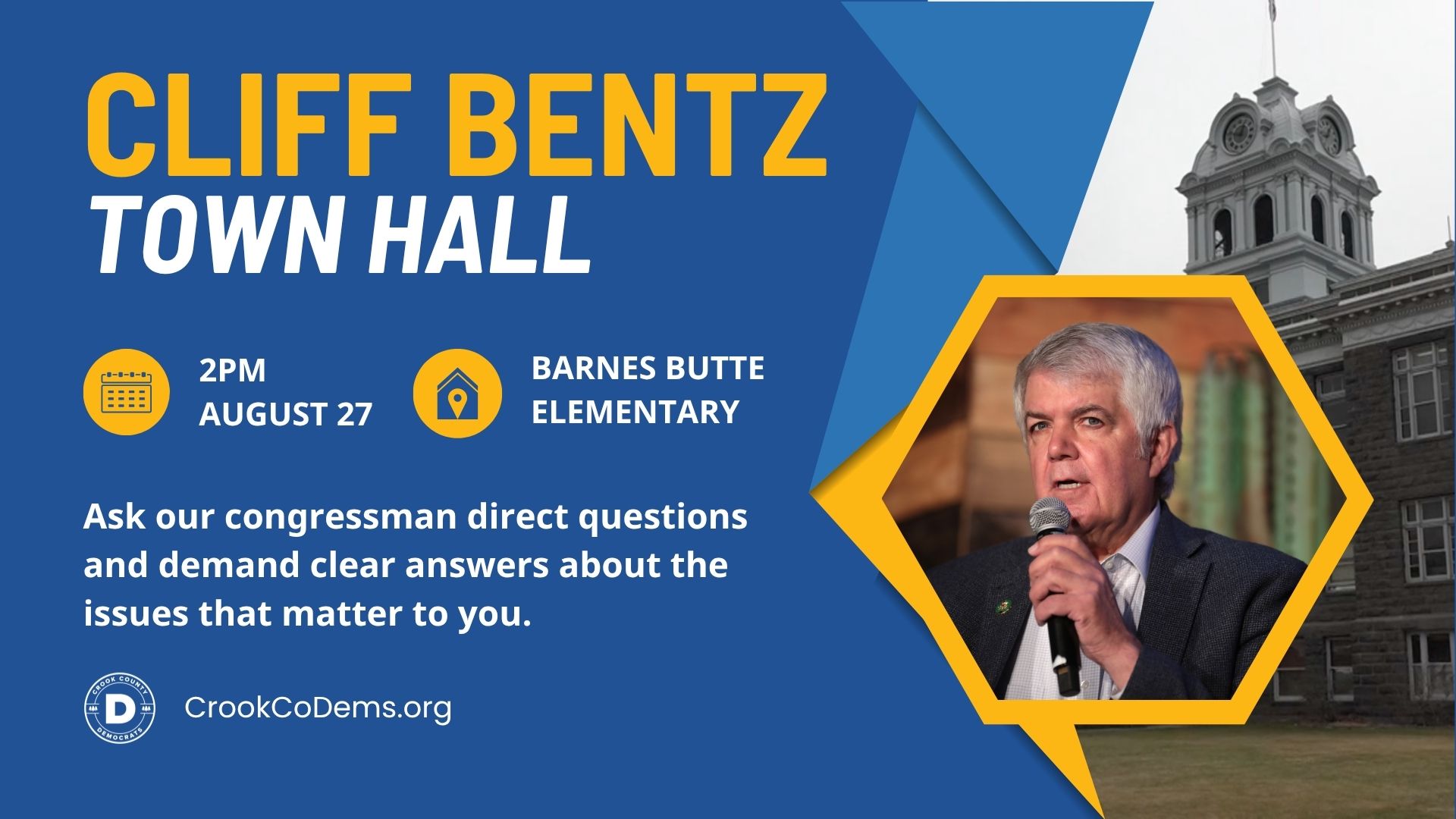 cliff bentz prineville town hall august 27 2026