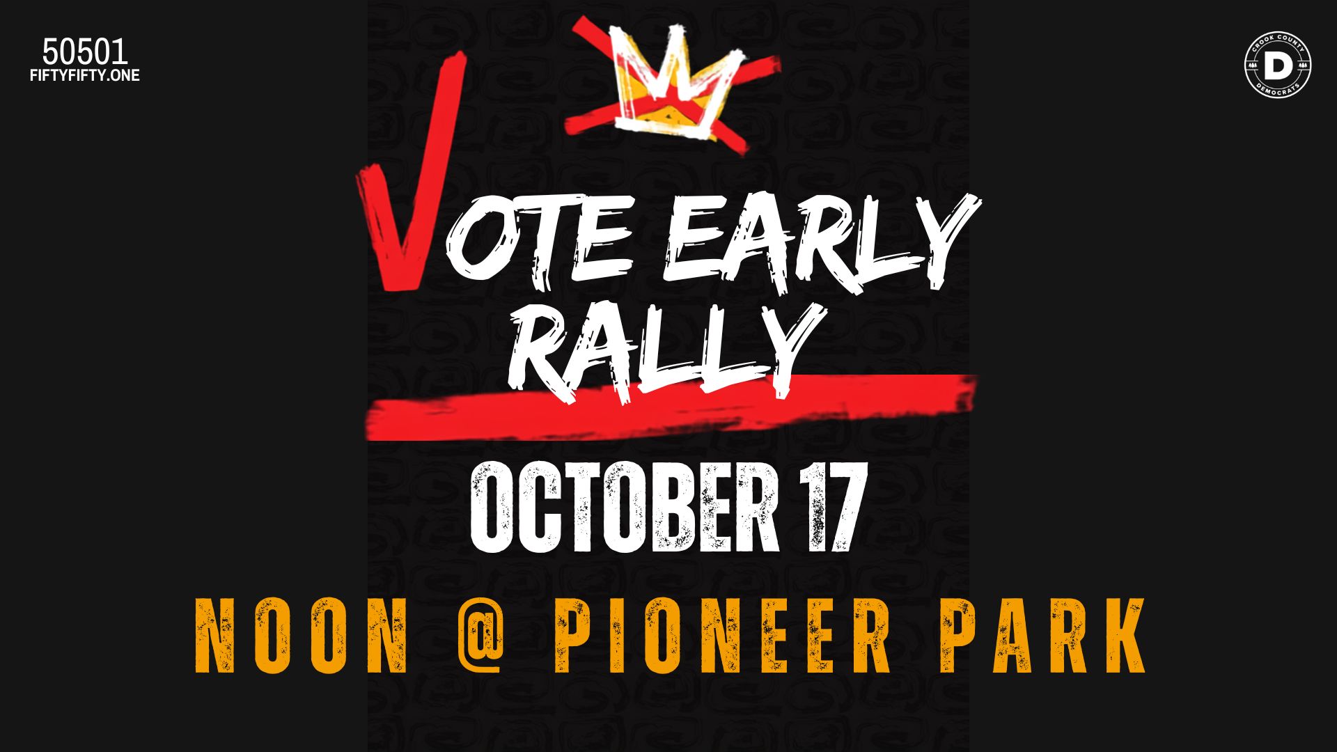 50501 No Kings Vote Early rally October 17